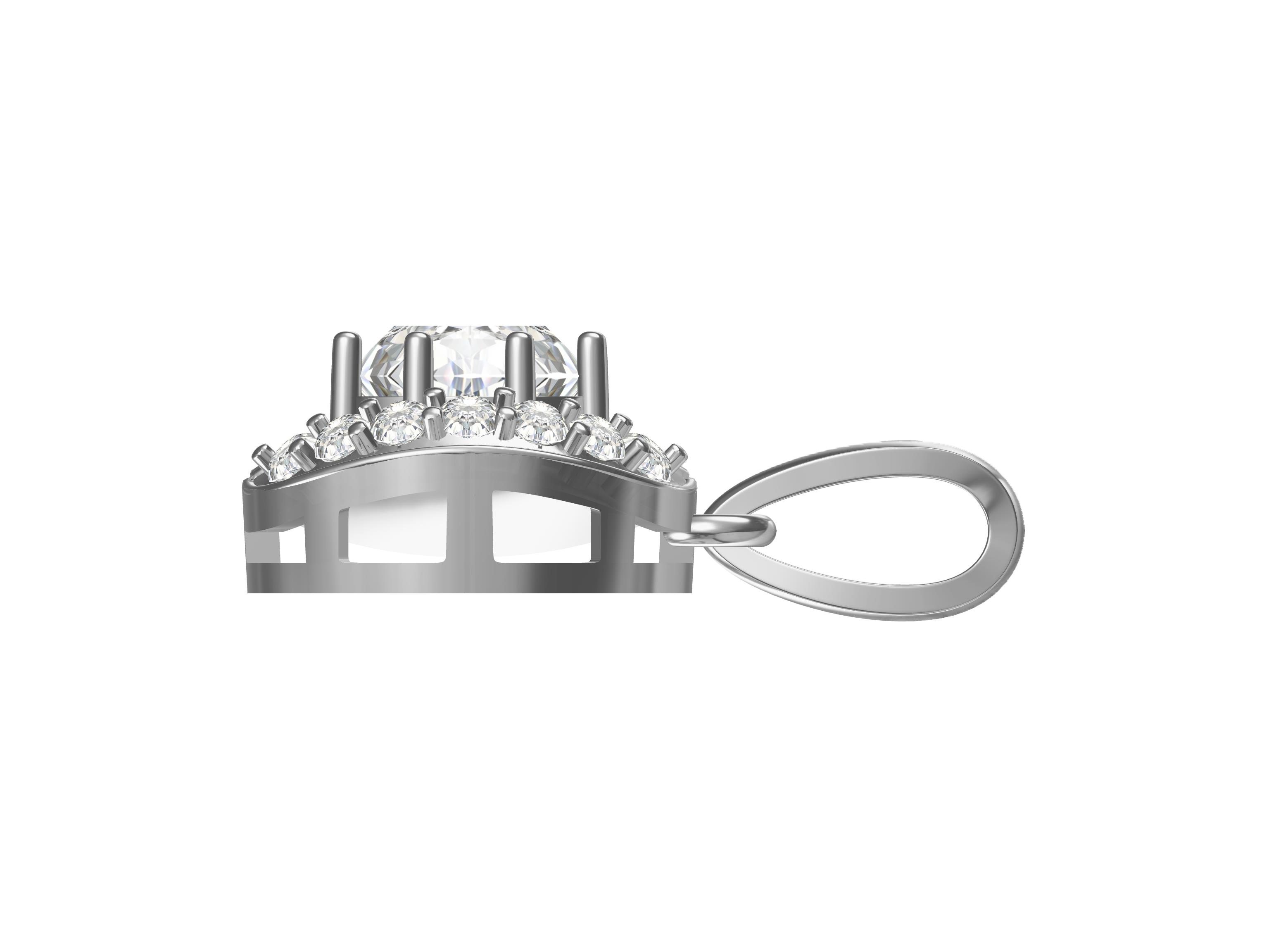 Solitaire silver pendant