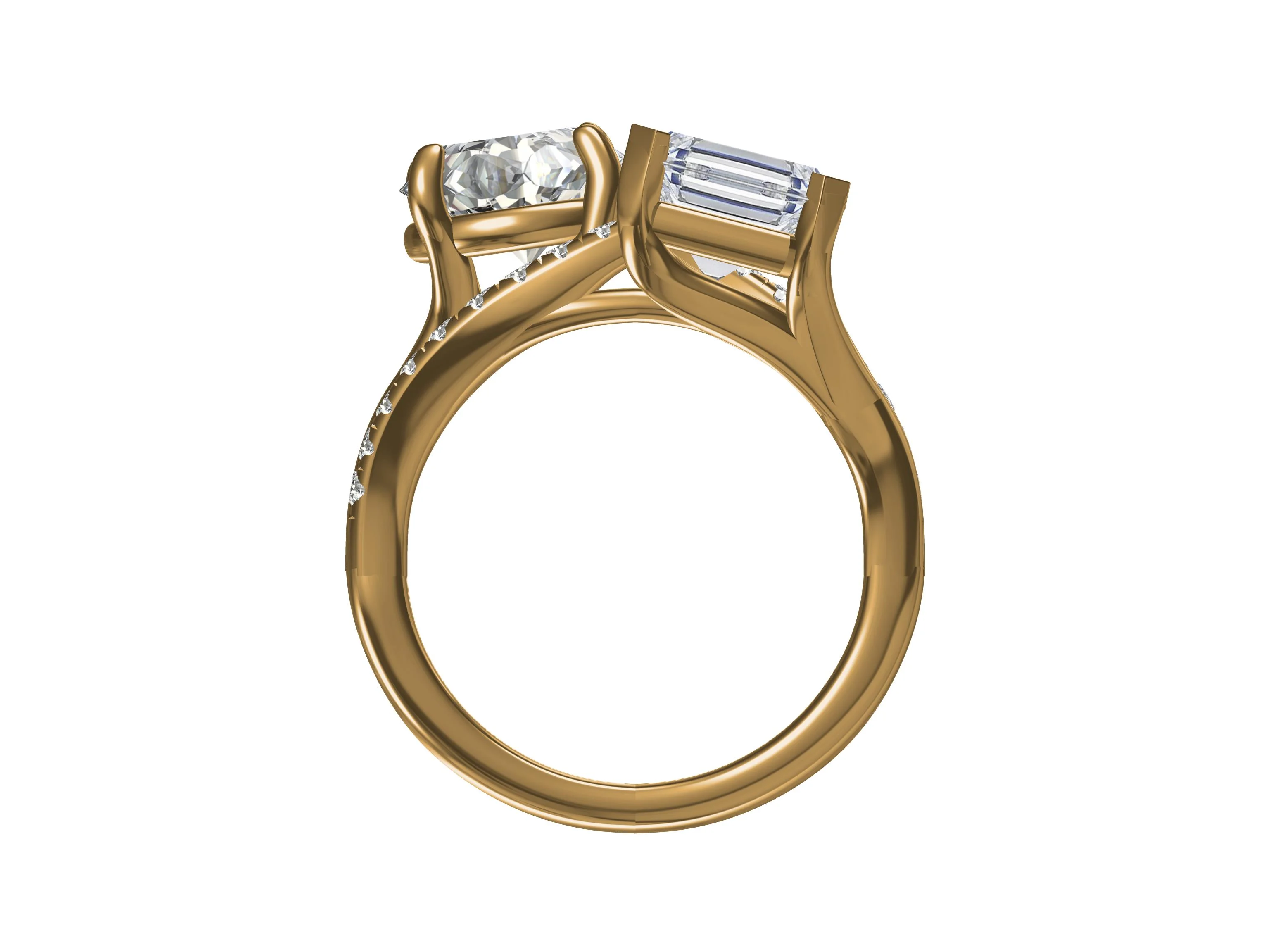 Duo love-charm silver ring