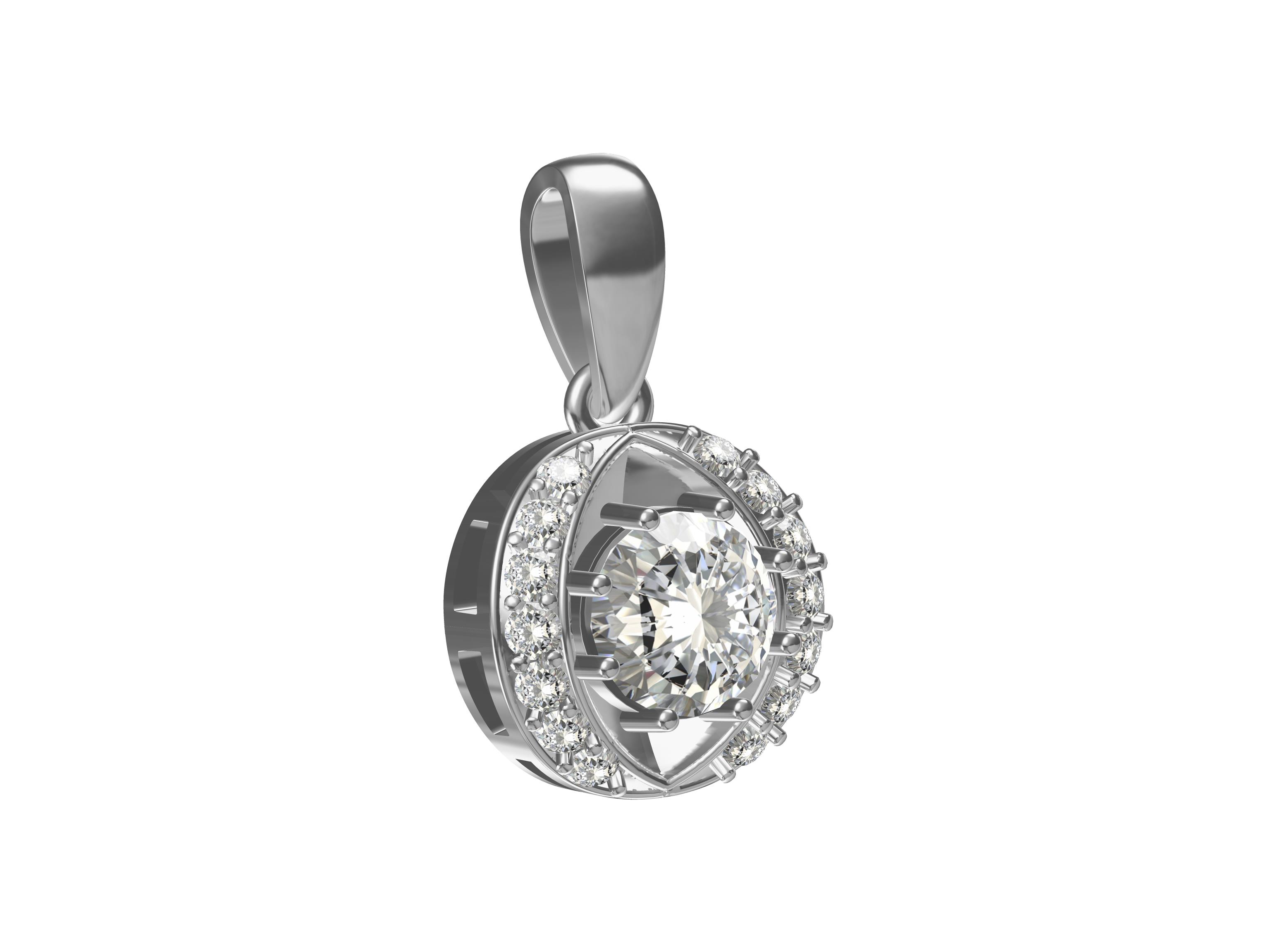 Solitaire silver pendant