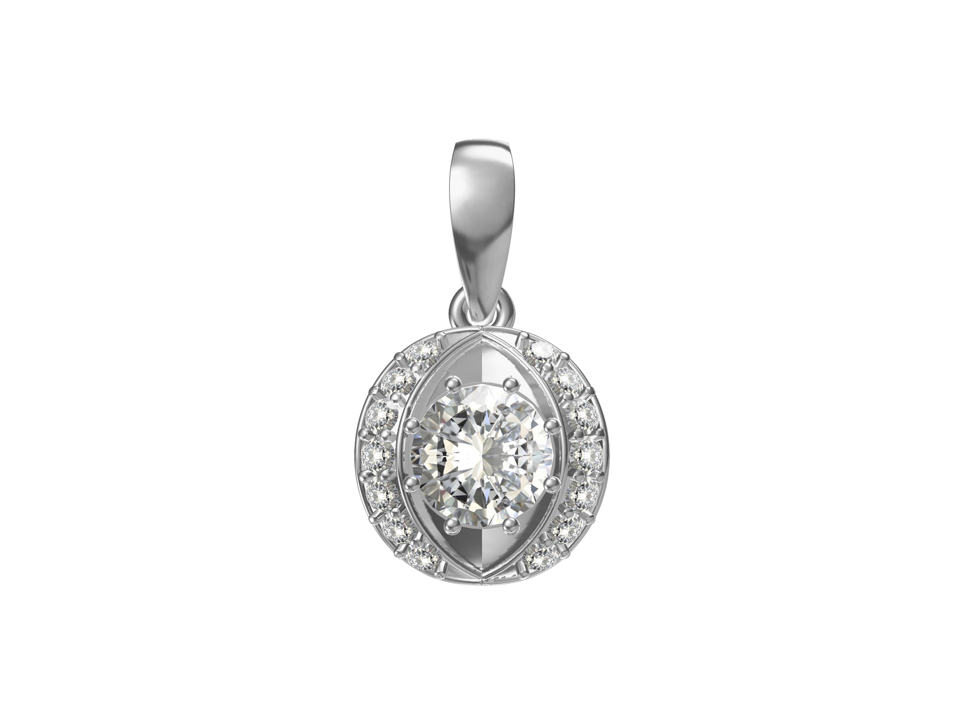 Solitaire silver pendant