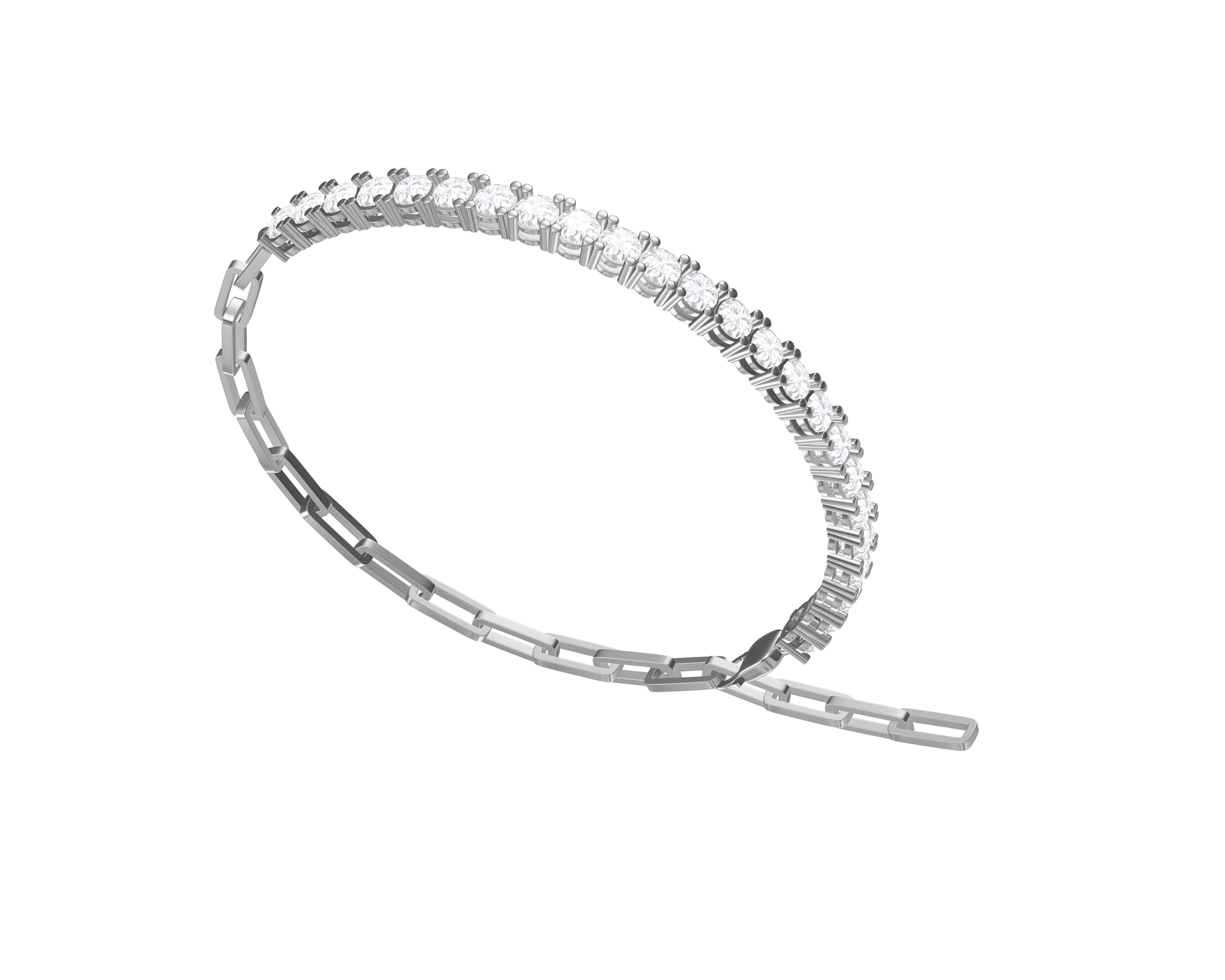 Half-Diamond Tennis Bracelet