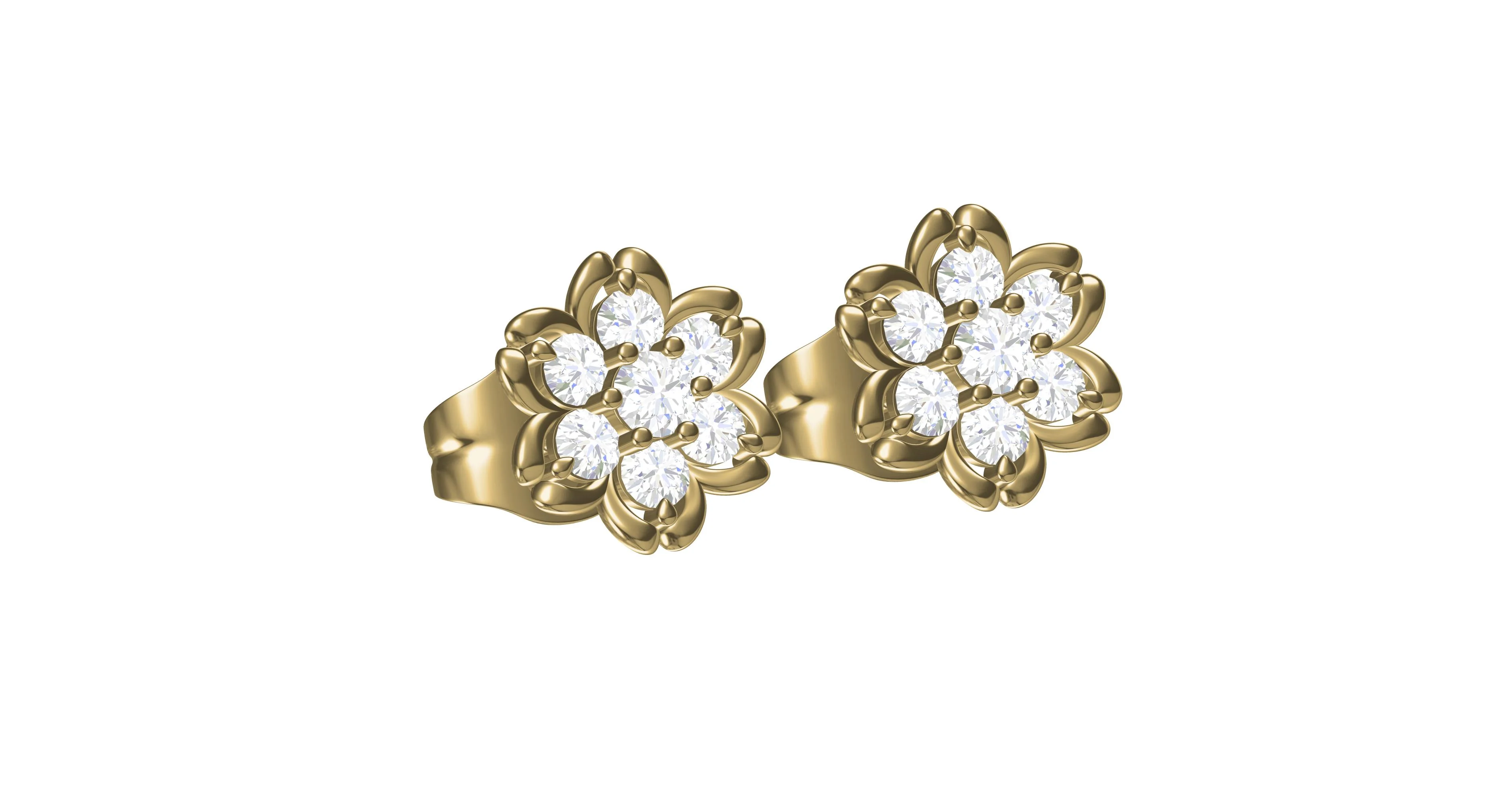 Beautiful flower stud earrings