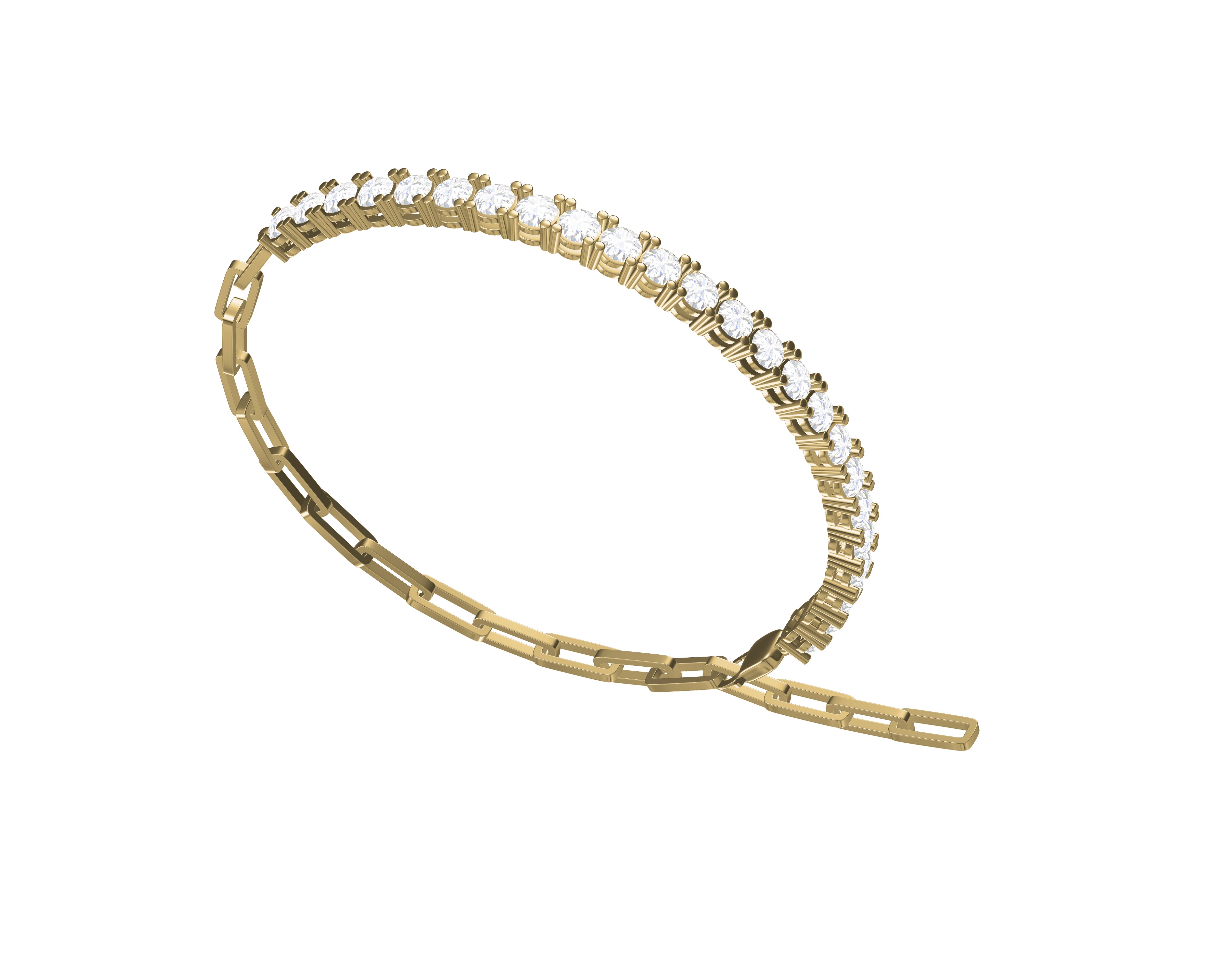 Half-Diamond Tennis Bracelet