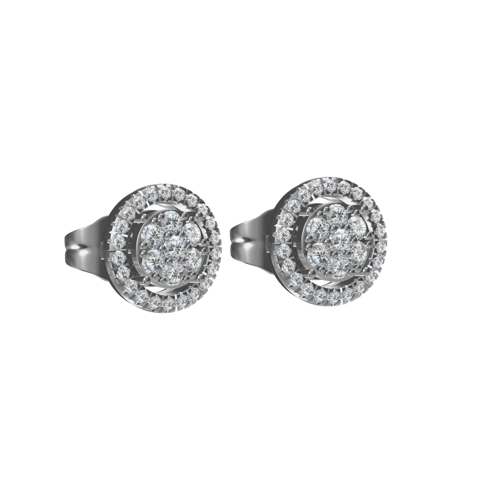 Beautiful Silver Round Stud Earrings