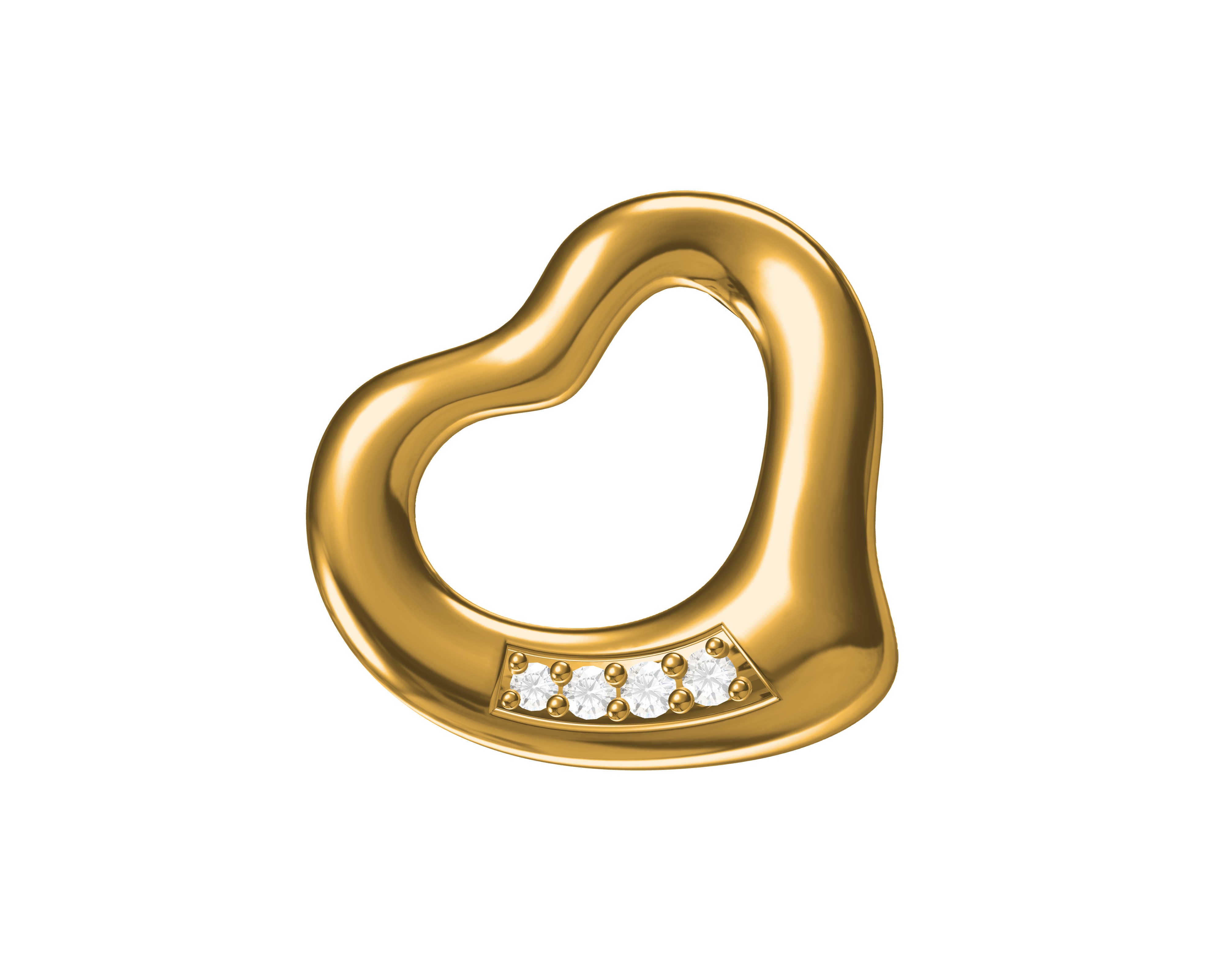 Elegant Heart-Shaped Pendant with Diamonds