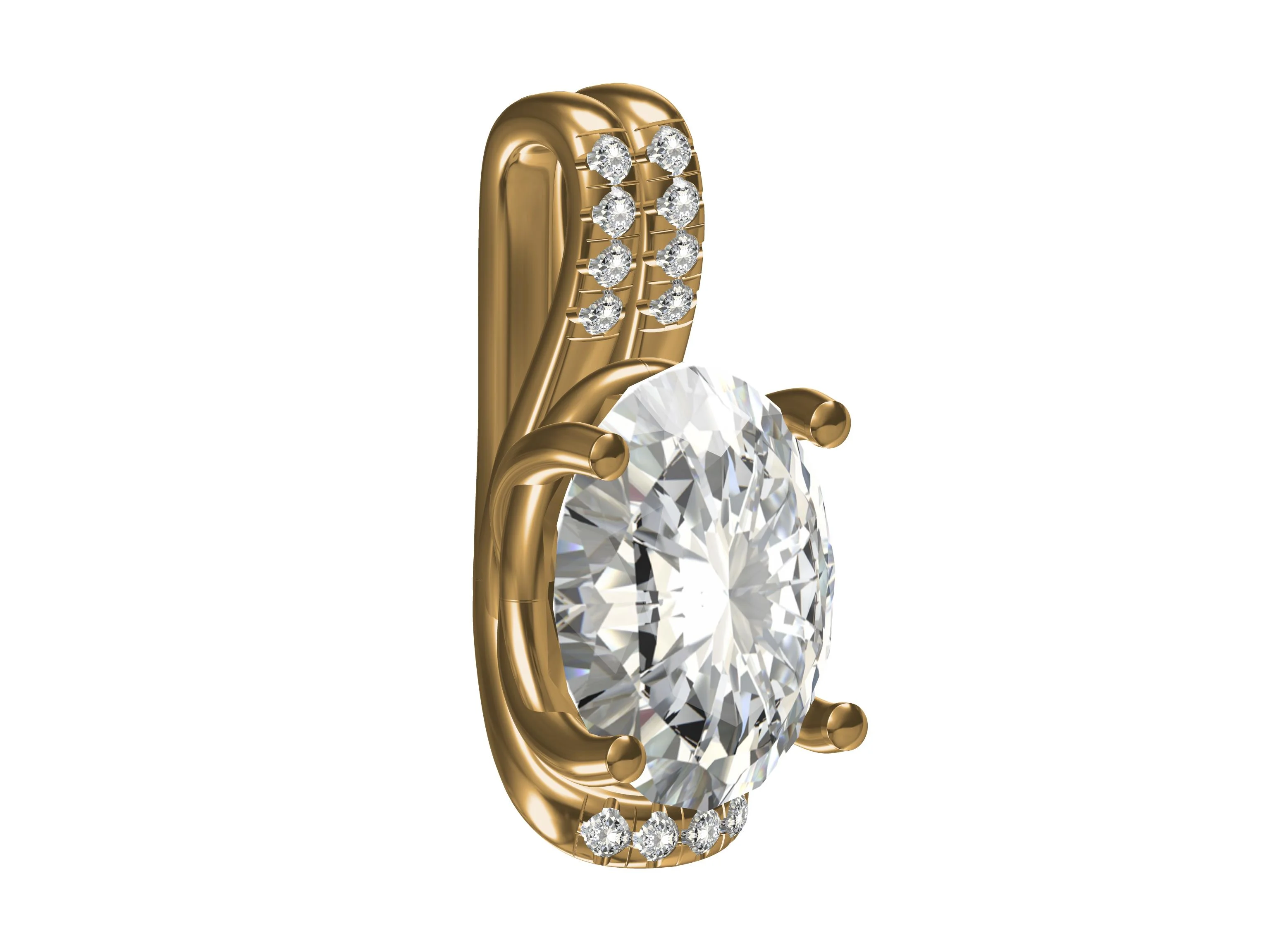 Oval Shape Diamond Pendant