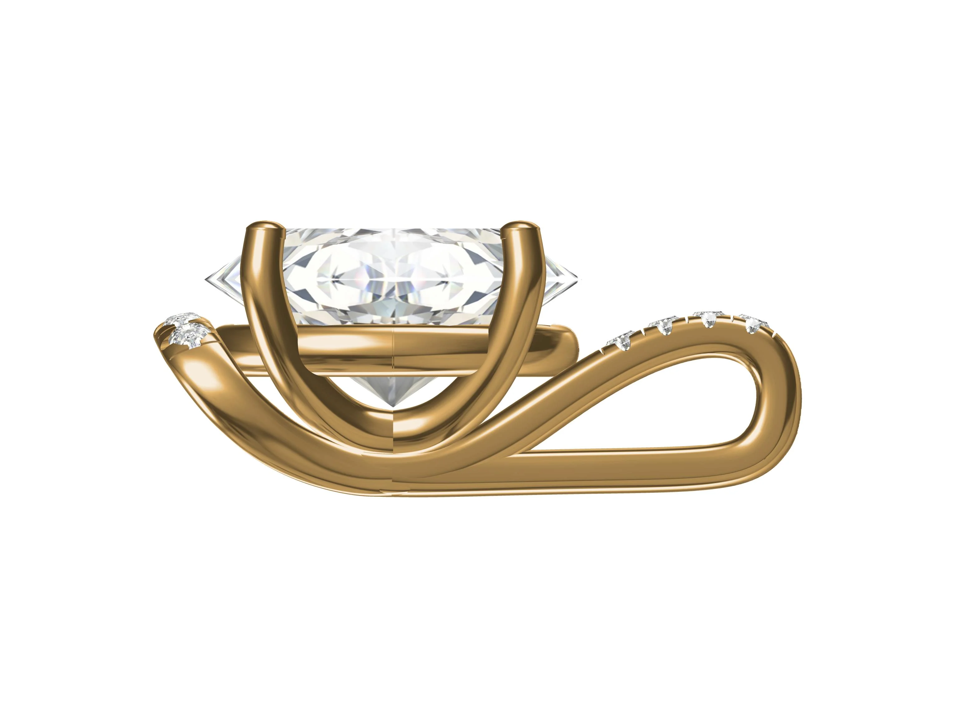 Oval Shape Diamond Pendant