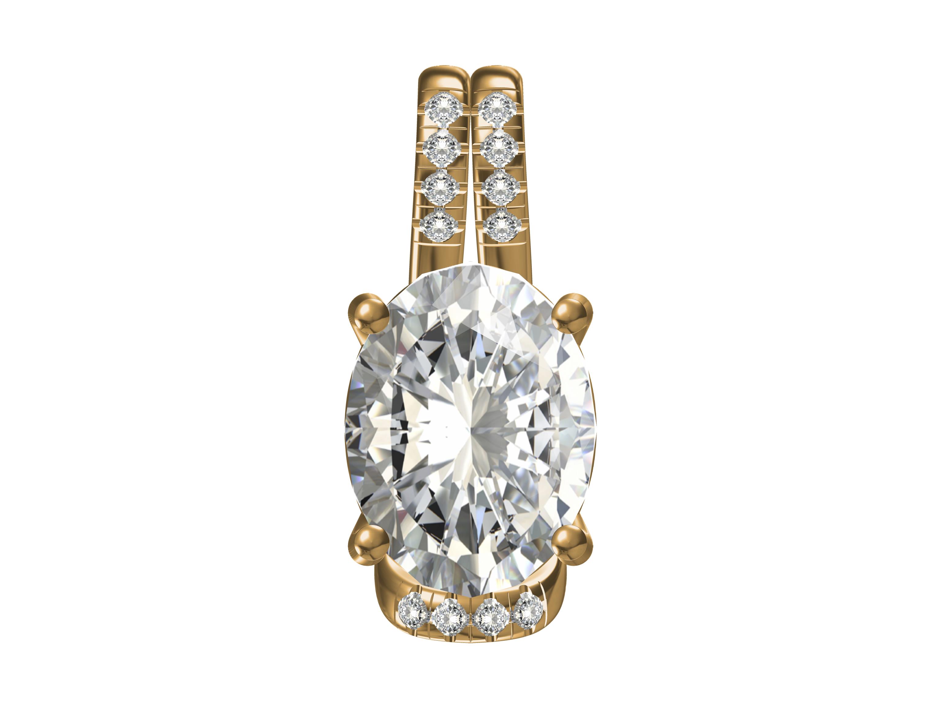 Oval Shape Diamond Pendant