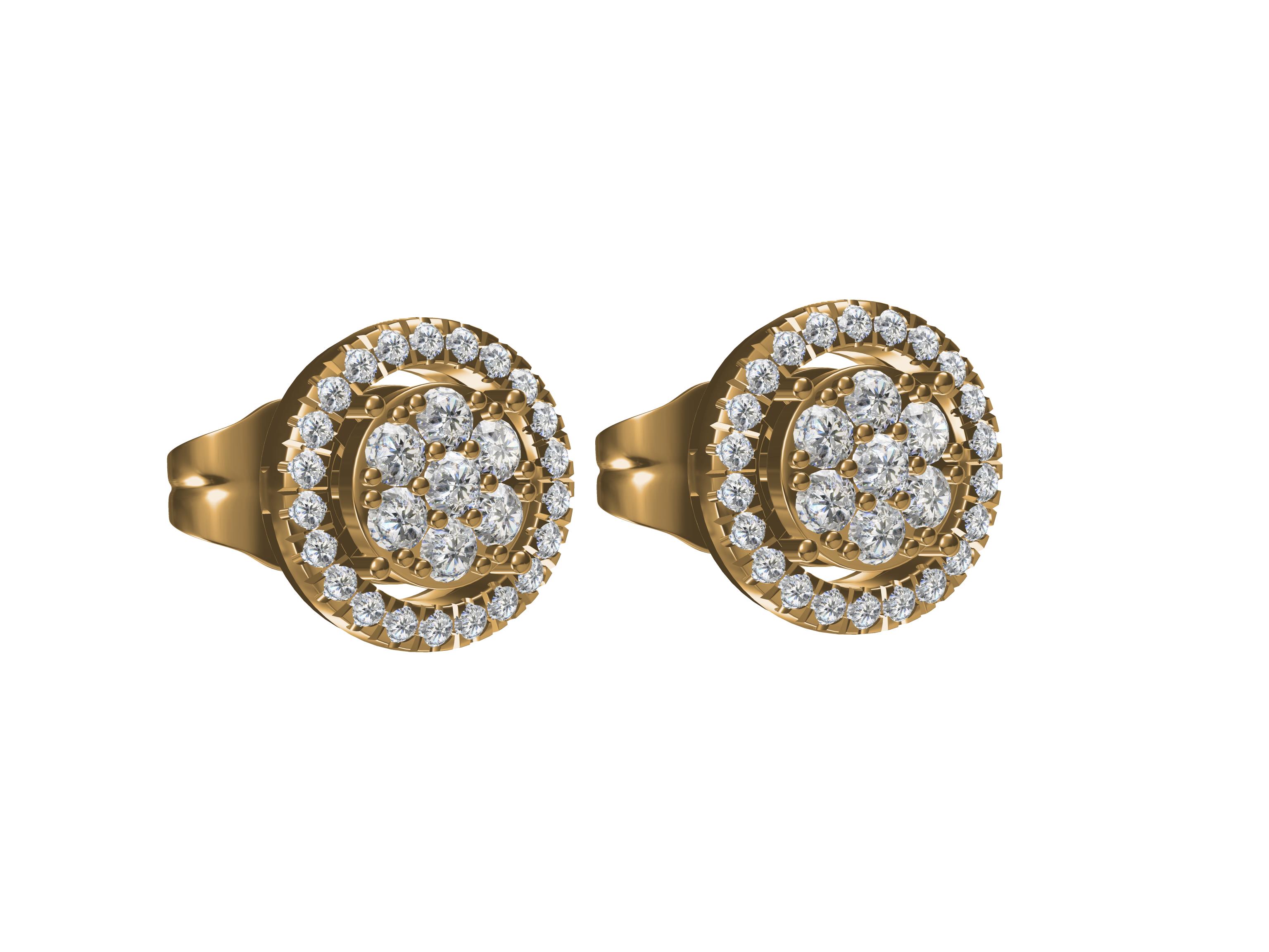 Beautiful round stud earrings