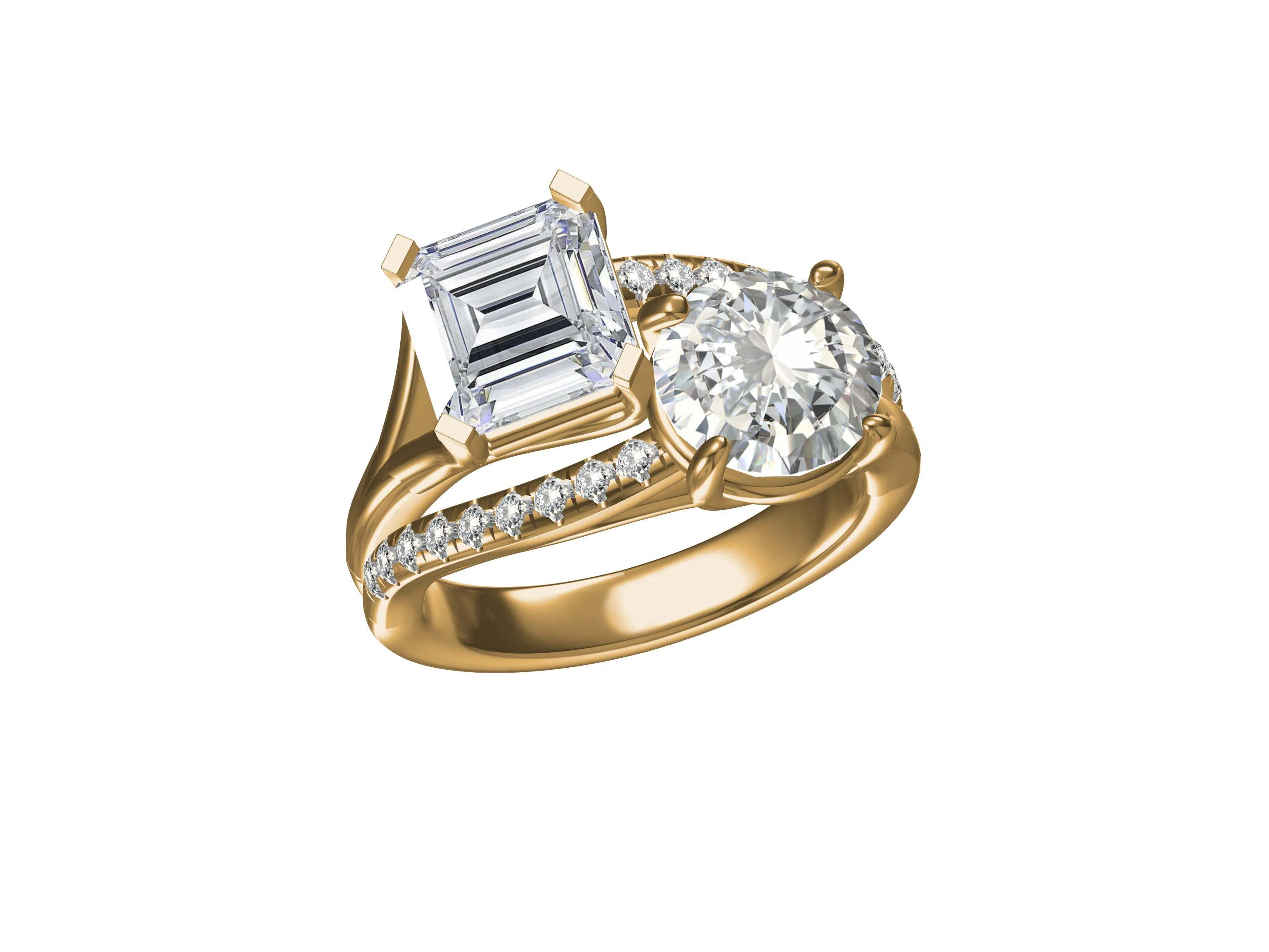 Duo love-charm silver ring