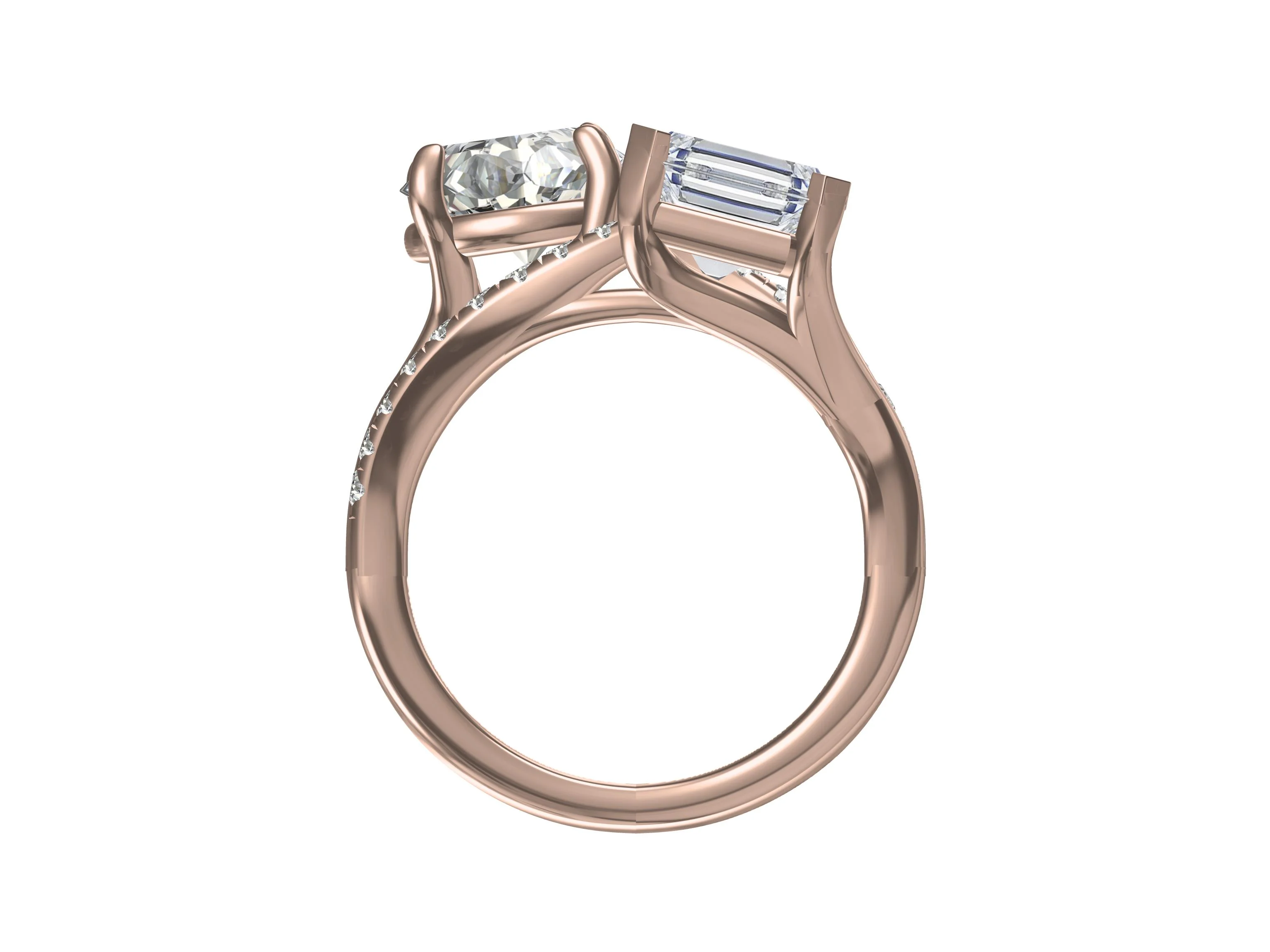 Duo love-charm silver ring