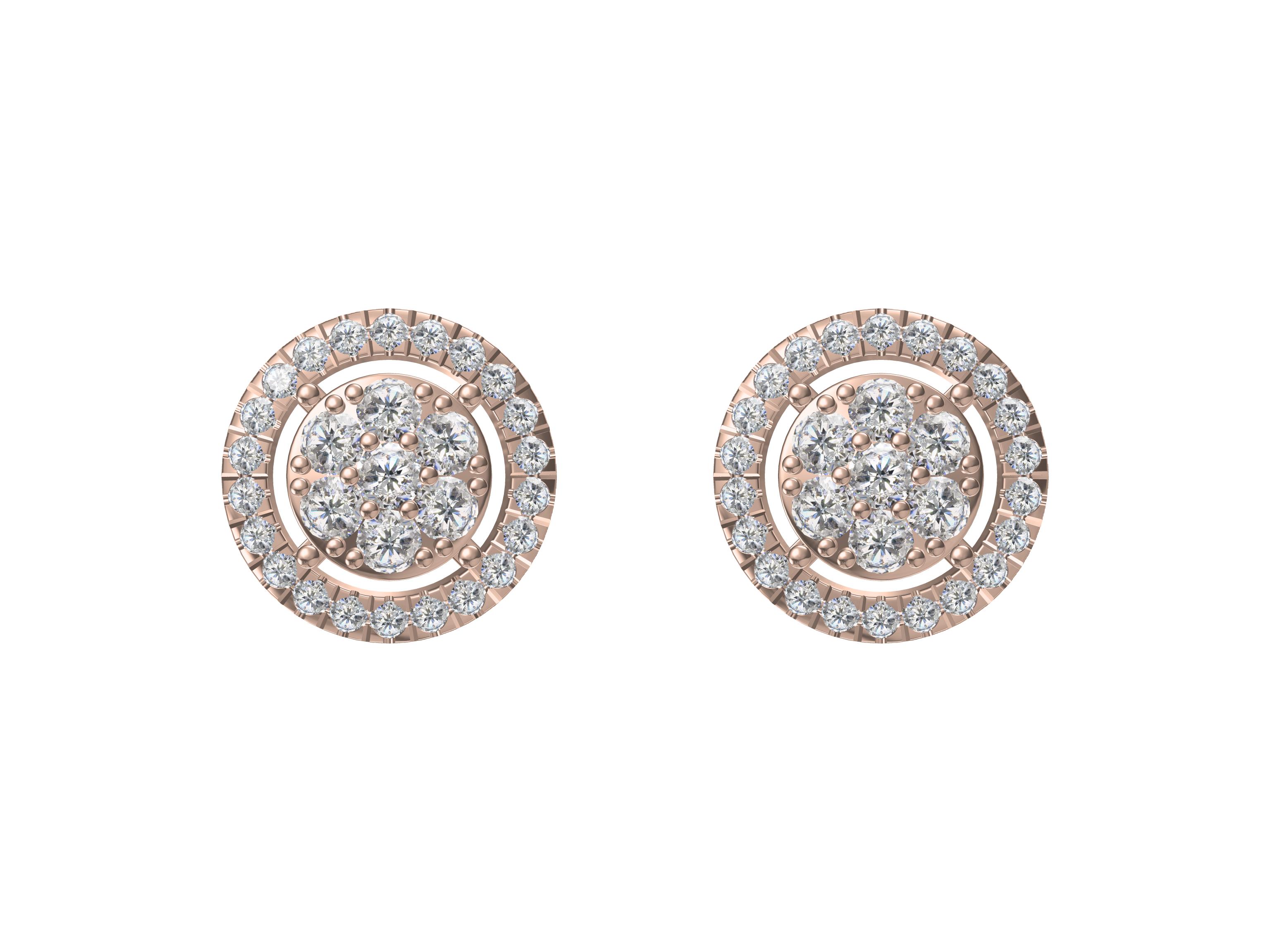 Beautiful round stud earrings