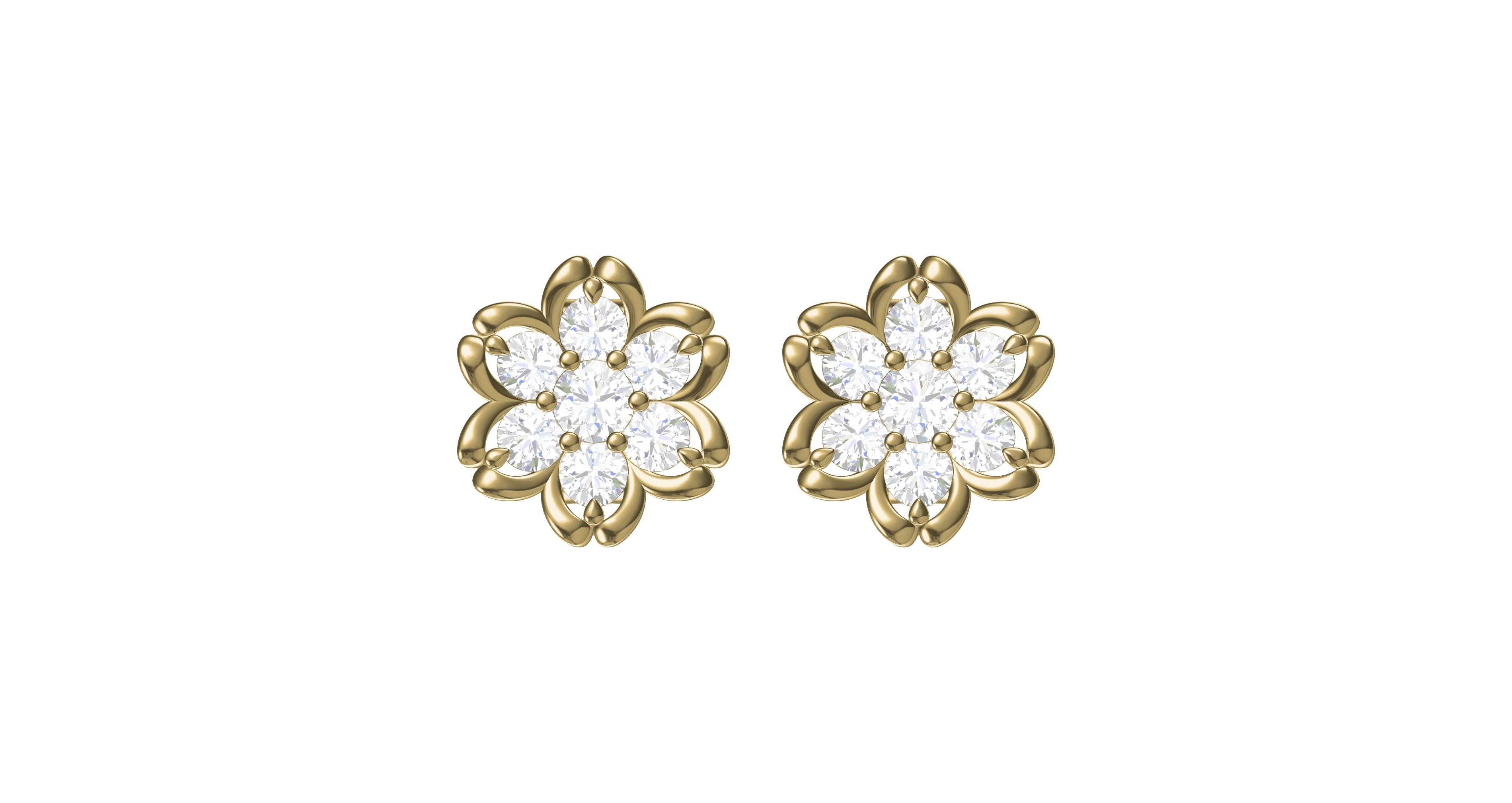 Beautiful flower stud earrings