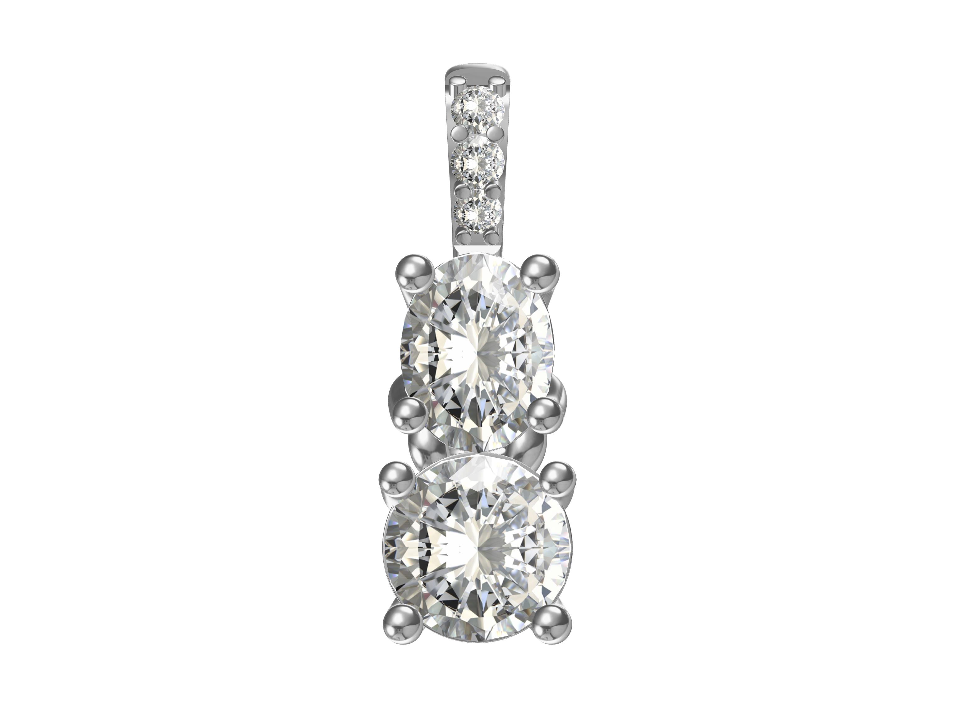 Dual Beauty of Oval & Round Diamonds Pendant
