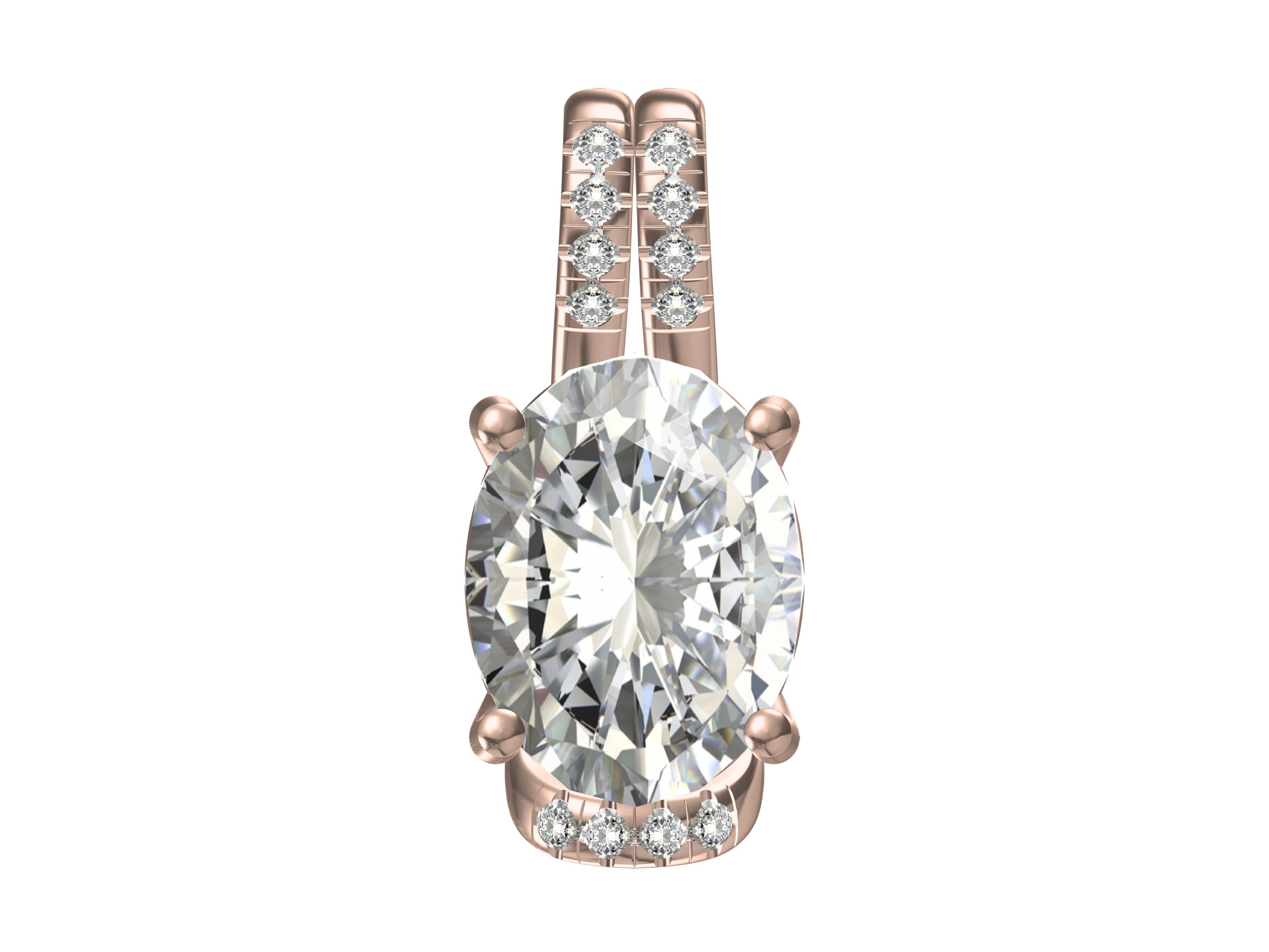 Oval Shape Diamond Pendant