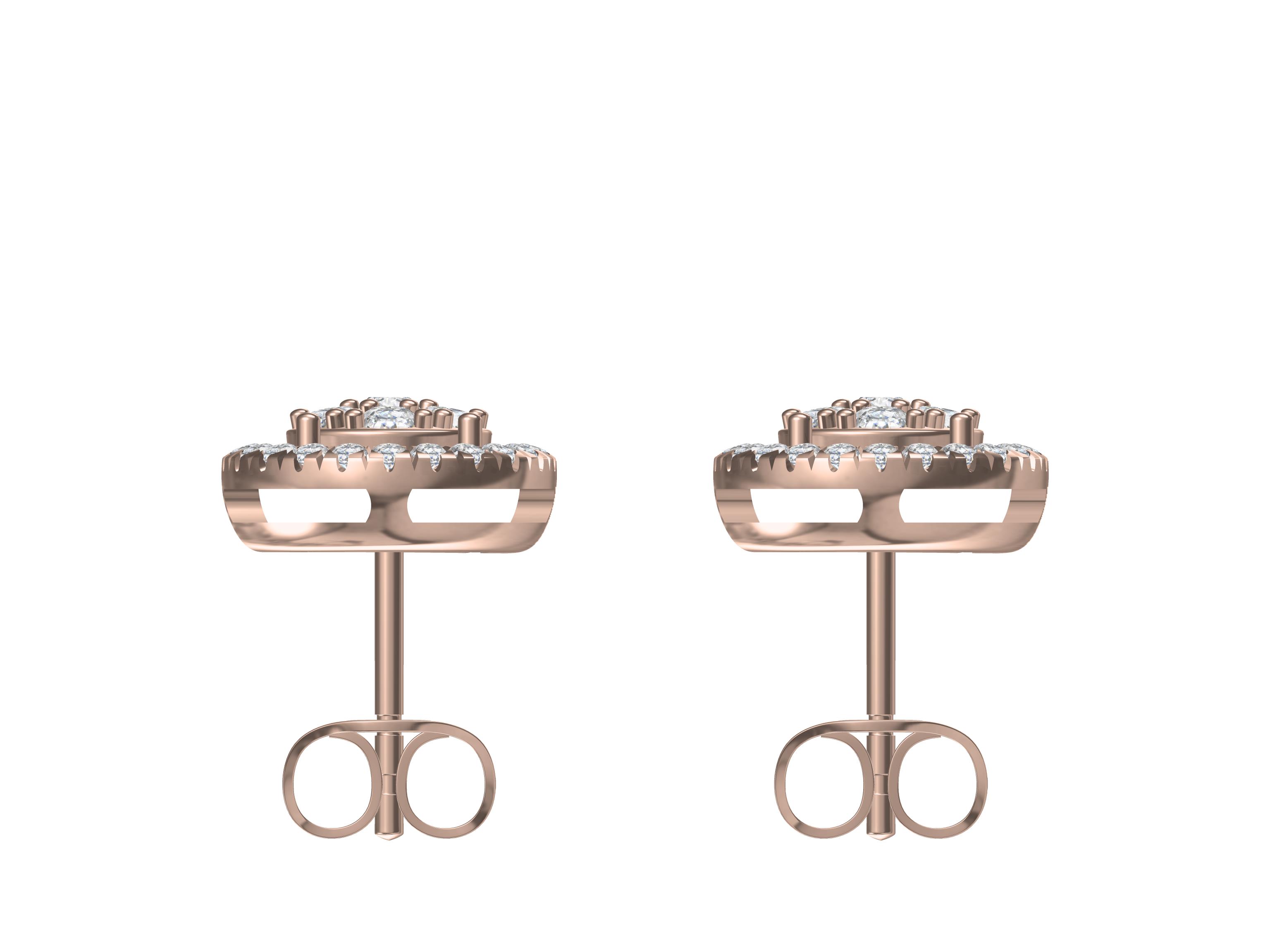 Beautiful round stud earrings