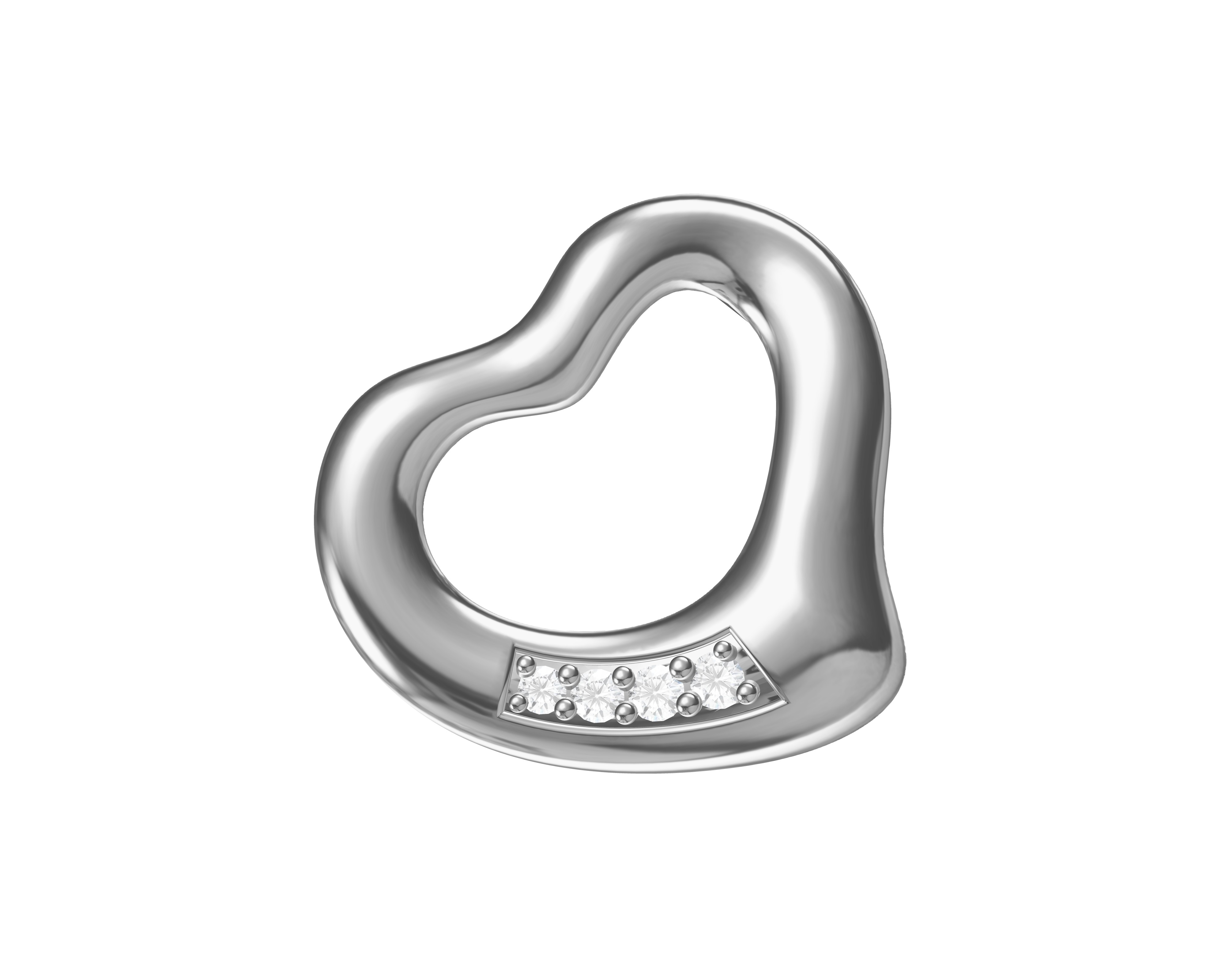Elegant Heart-Shaped Pendant with Diamonds