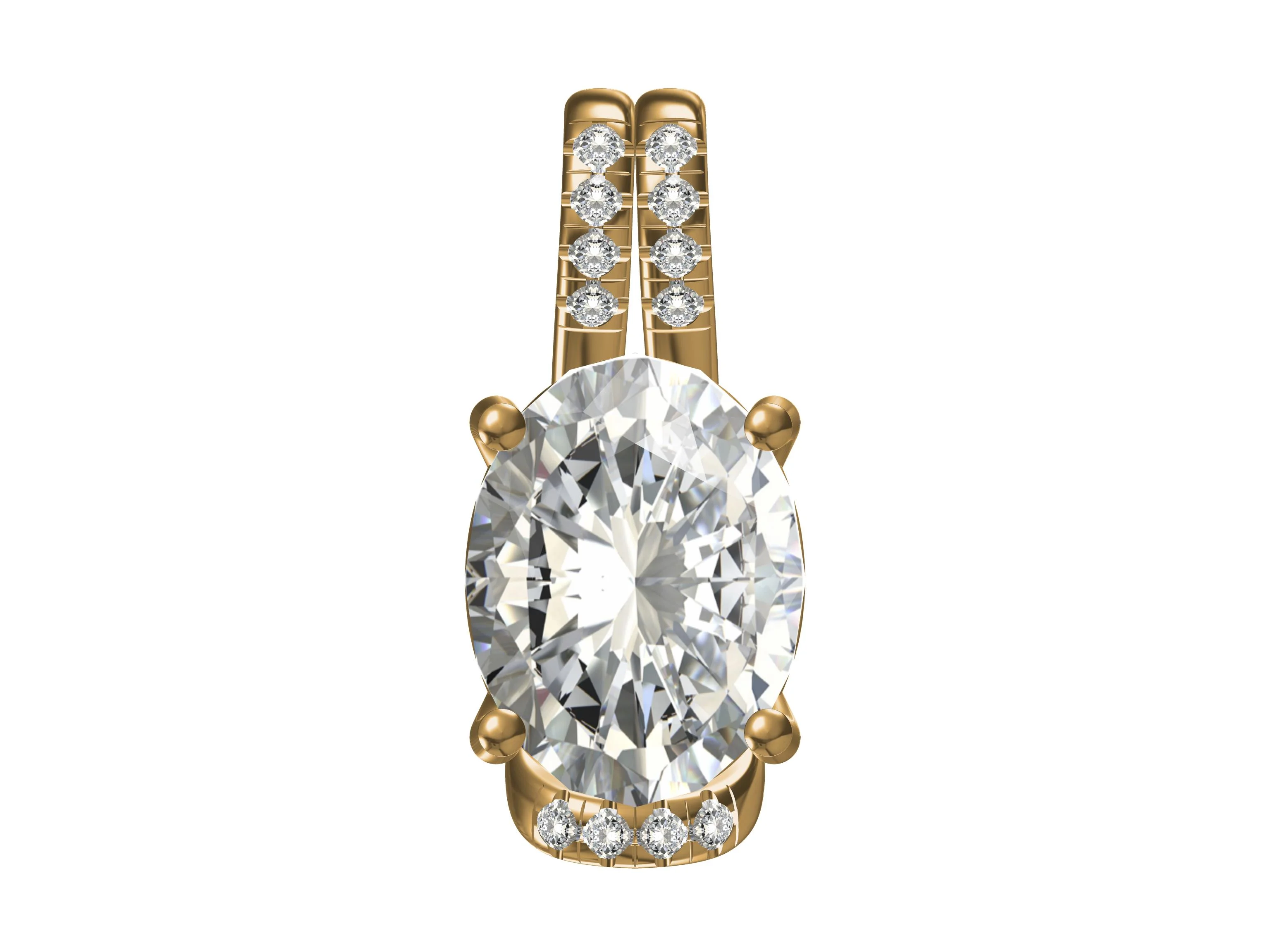 Oval Shape Diamond Pendant