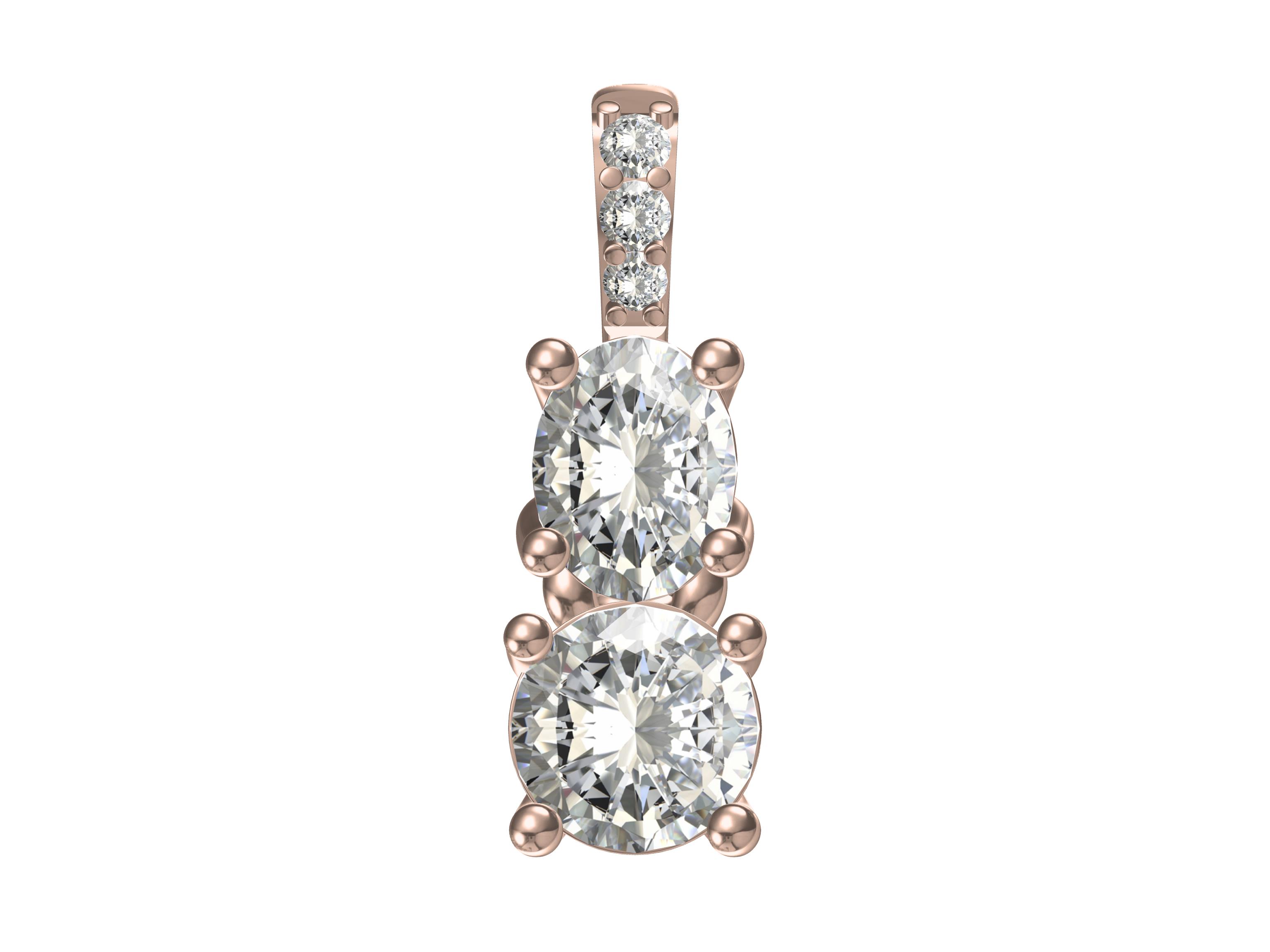 Dual Beauty of Oval & Round Diamonds Pendant