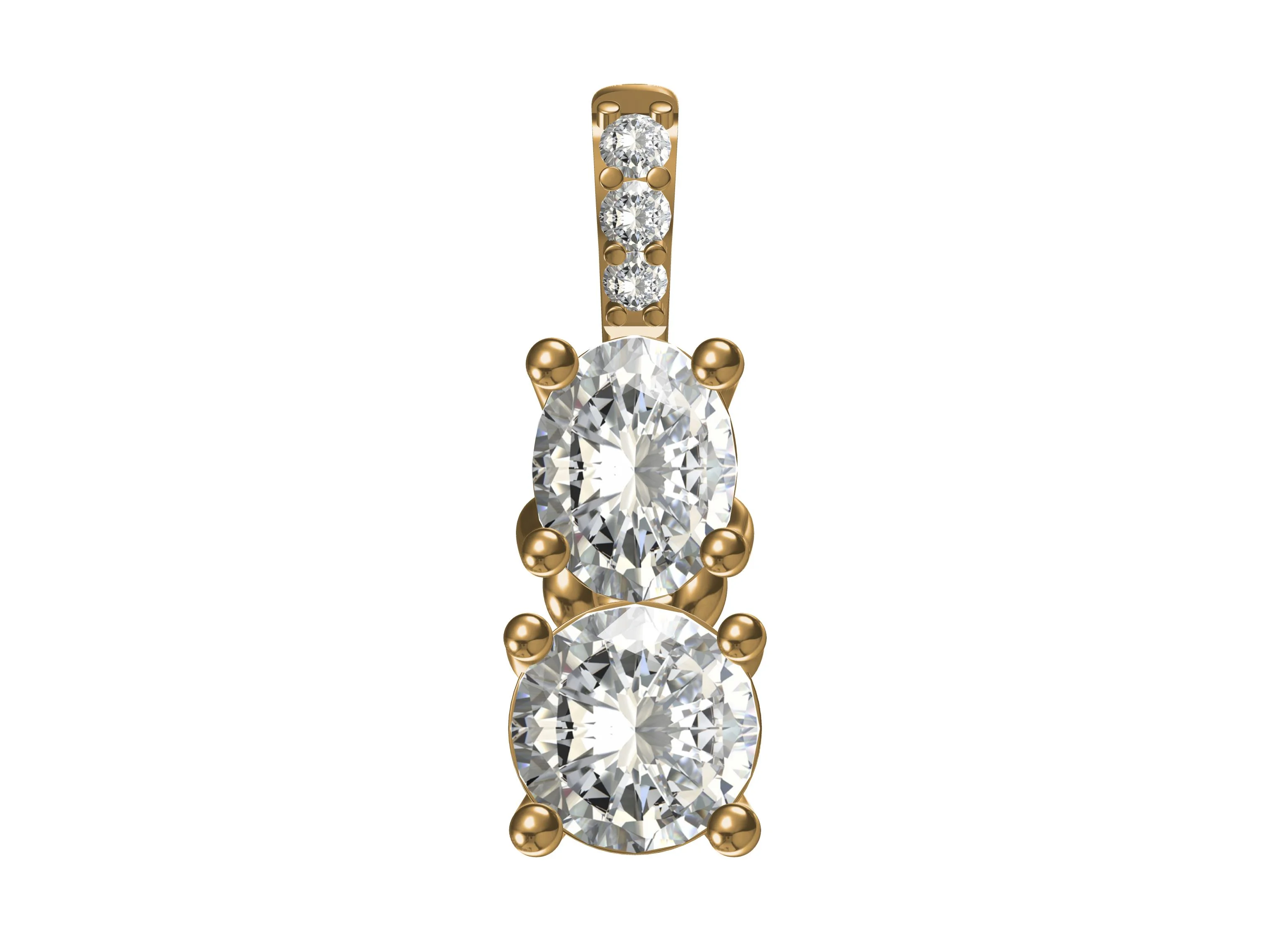 Dual Beauty of Oval & Round Diamonds Pendant