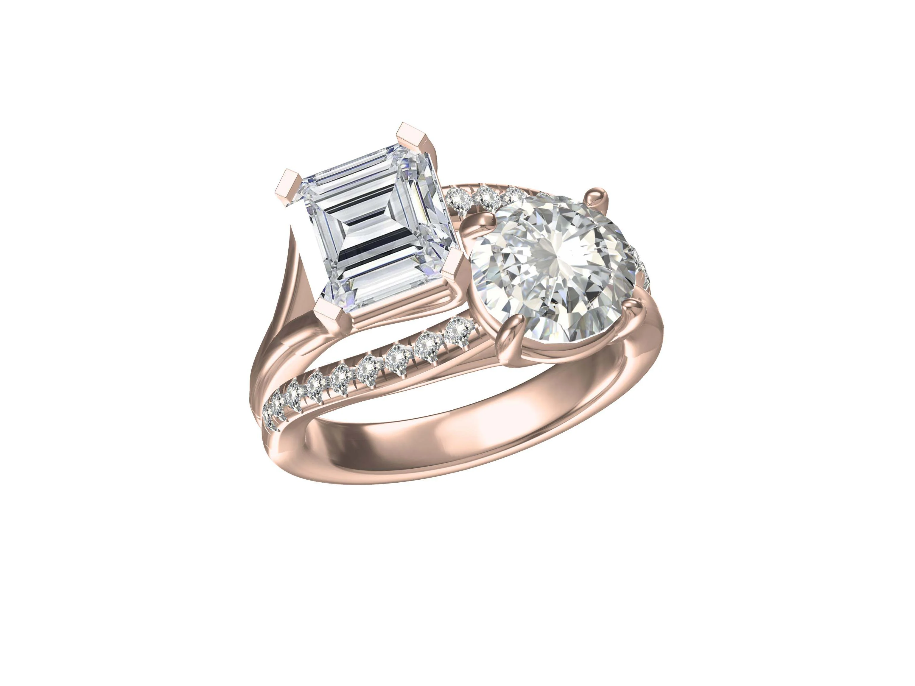 Duo love-charm silver ring