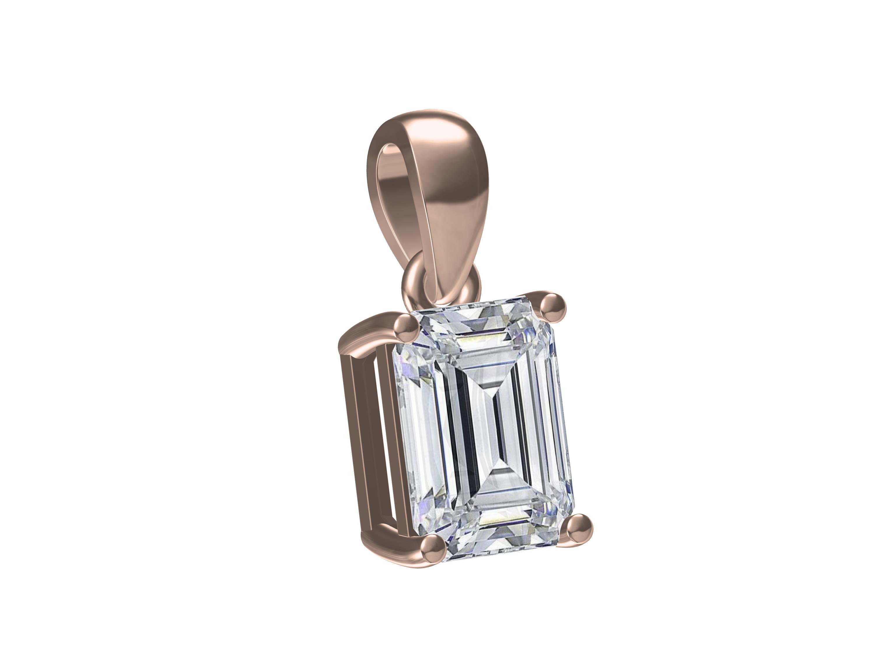 Emerald Solitaire Pendant