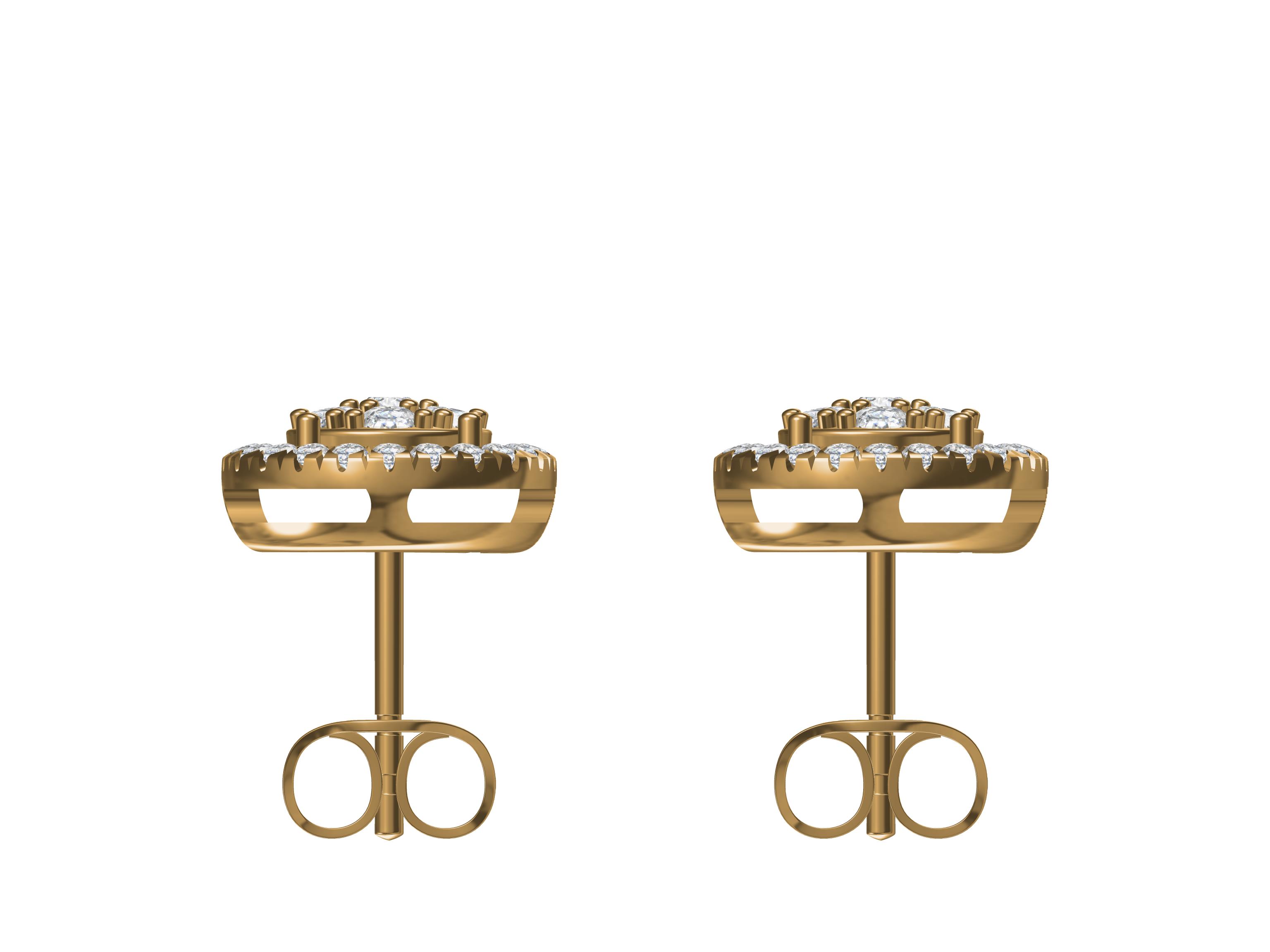 Beautiful round stud earrings