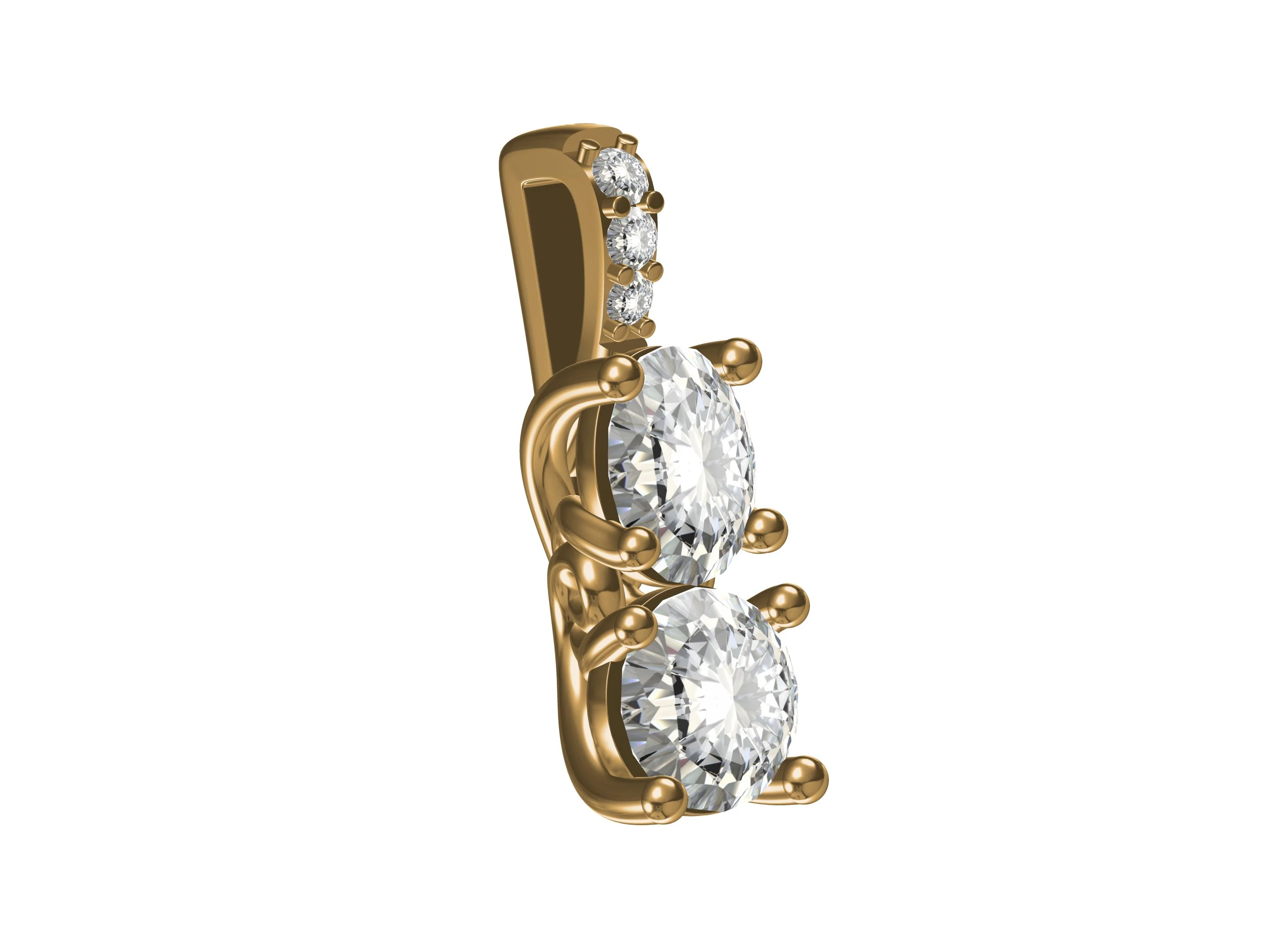Dual Beauty of Oval & Round Diamonds Pendant
