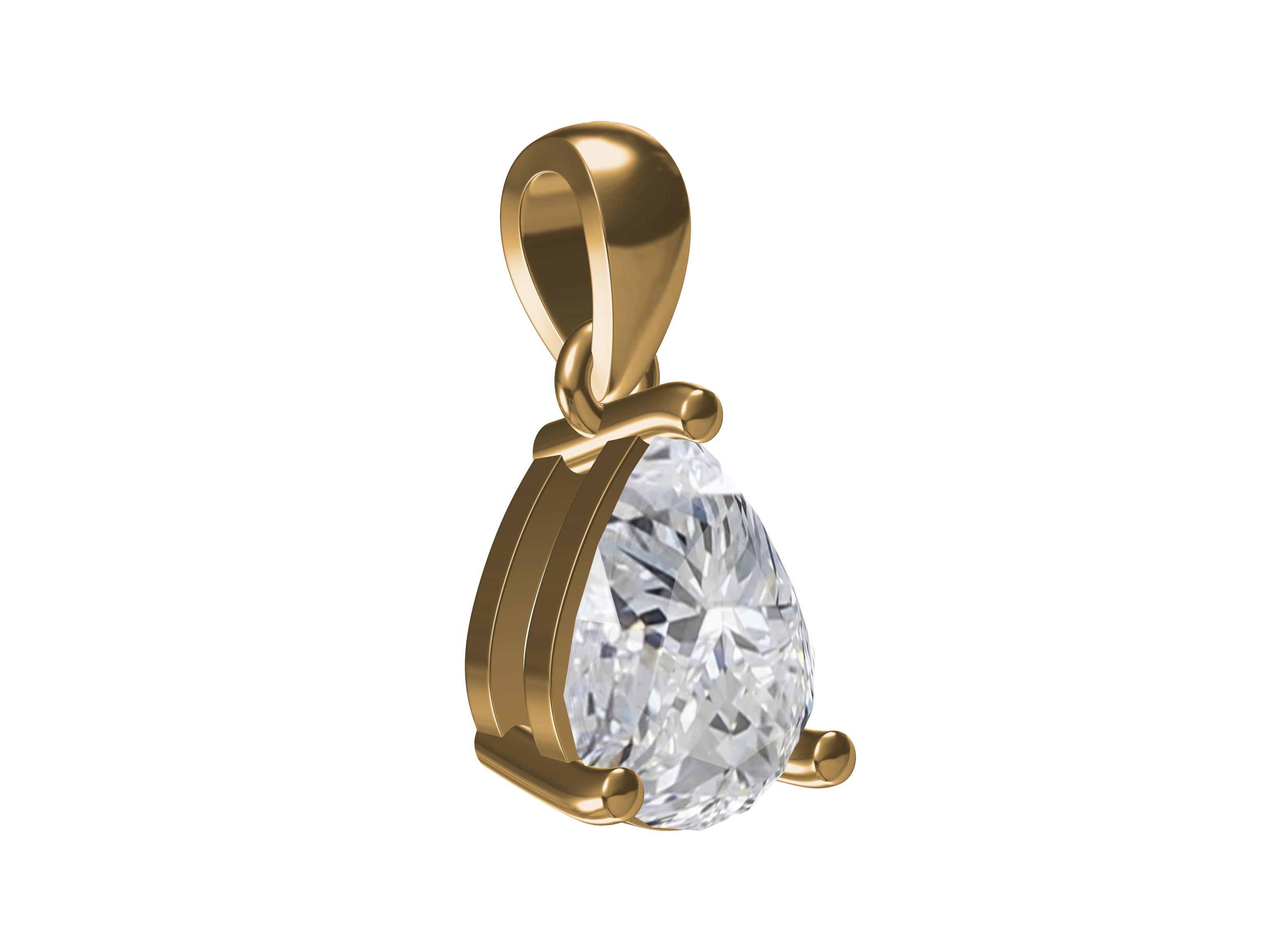Pear Solitaire Diamond Pendant