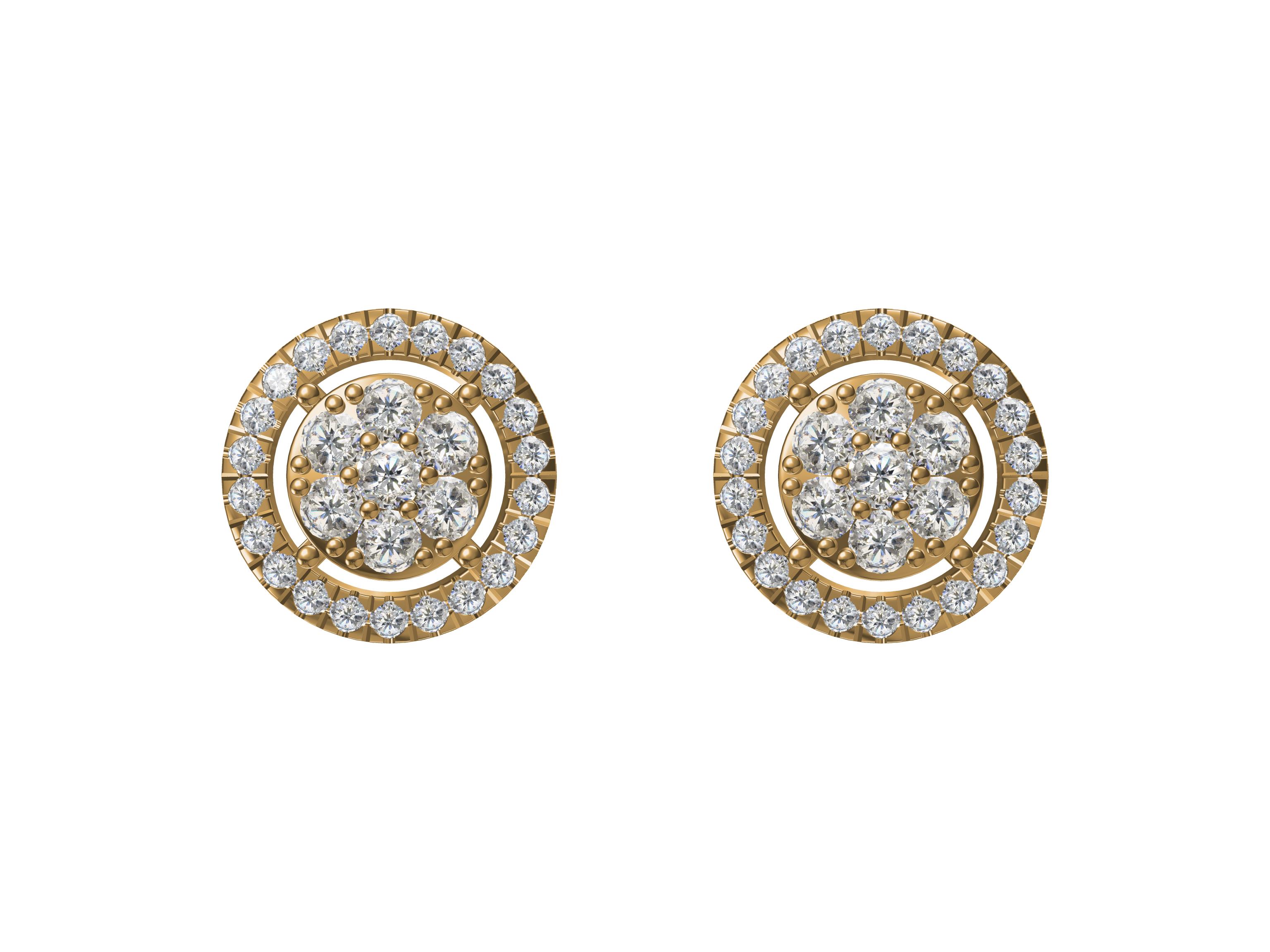 Beautiful round stud earrings