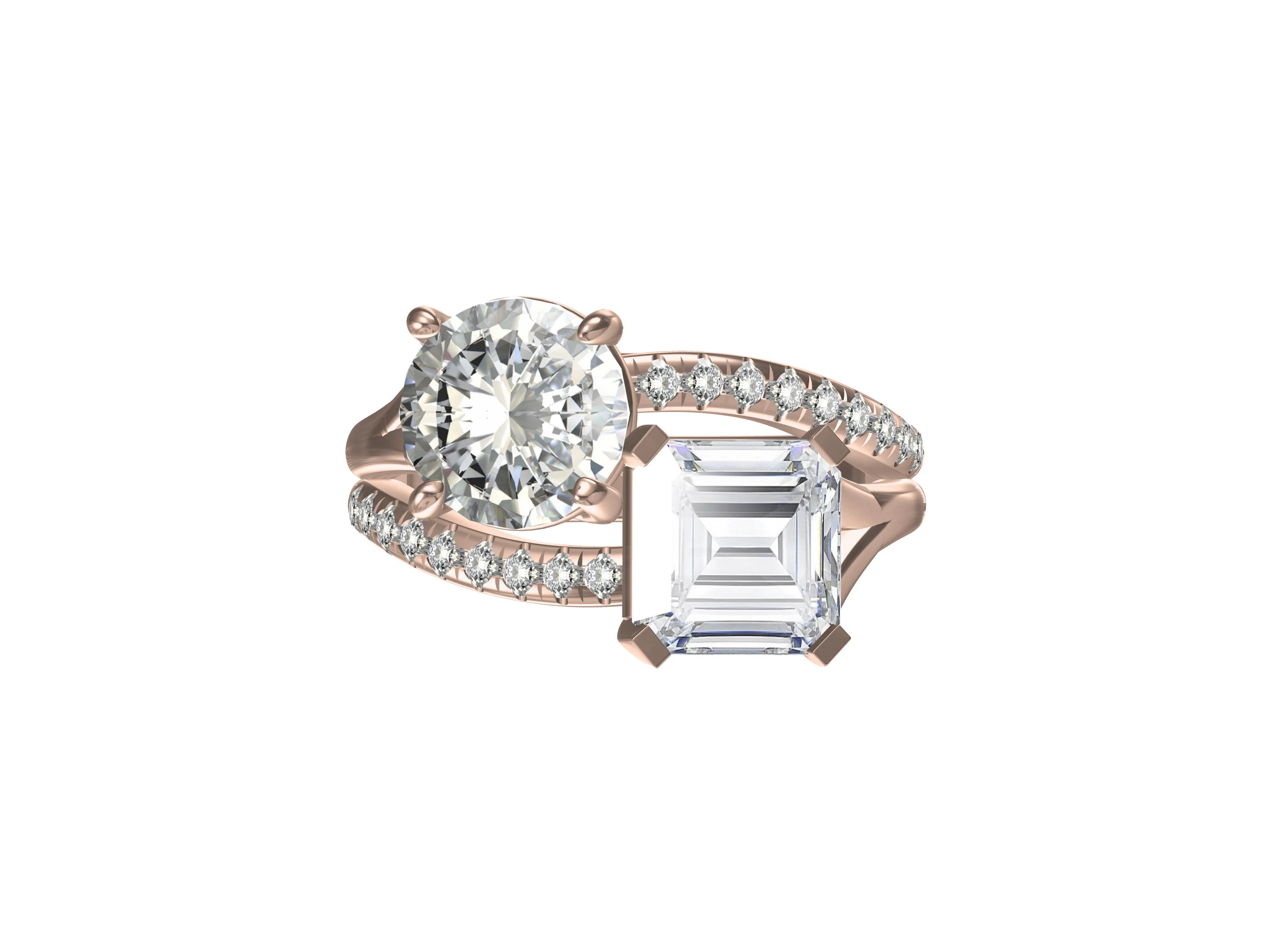 Duo love-charm silver ring
