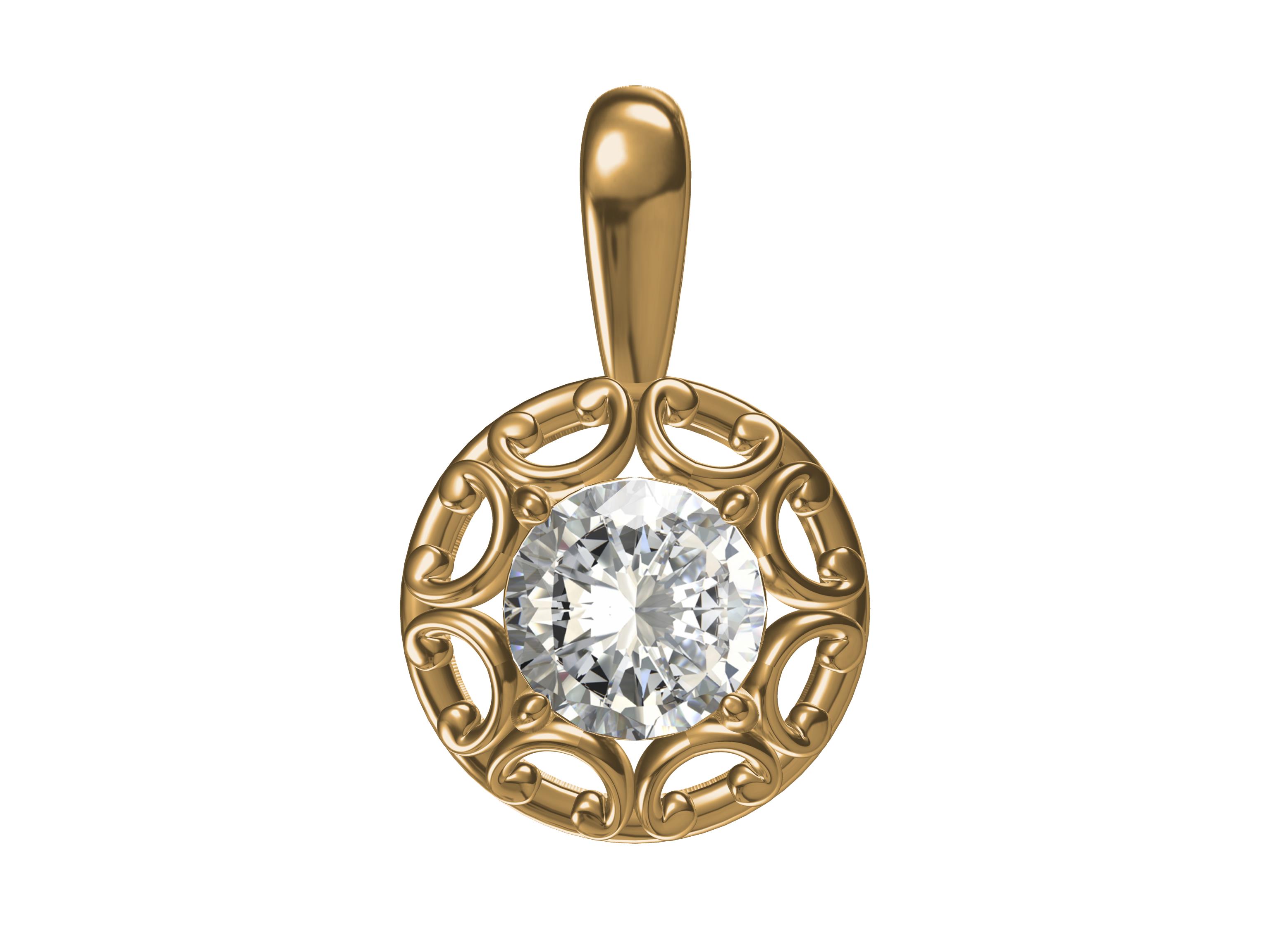 Solitaire with Minimal Design Pendant